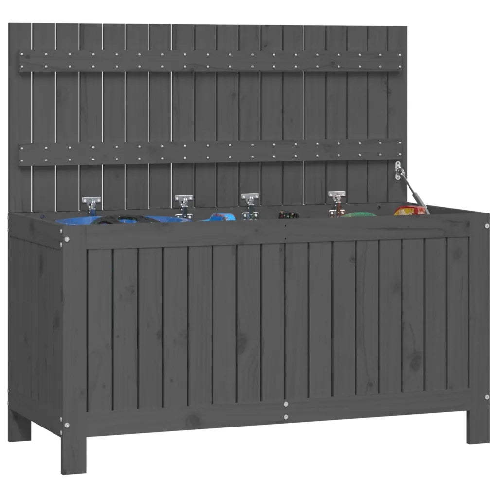 Contenitore da Giardino Grigio 115x49x60 cm Legno Massello Pino 823838