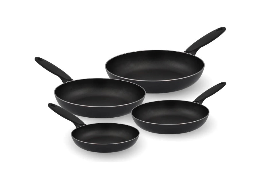 Set 4 Padelle in Alluminio Antiaderenti Vulcano 16 + 20 + 24 + 28 cm