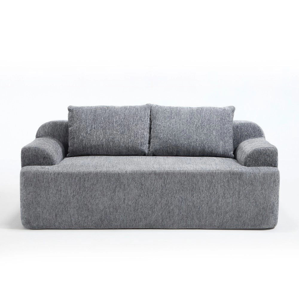 Divano 2 posti ¨C Minimal ¨C grigio tessuto con cuscini memory foam