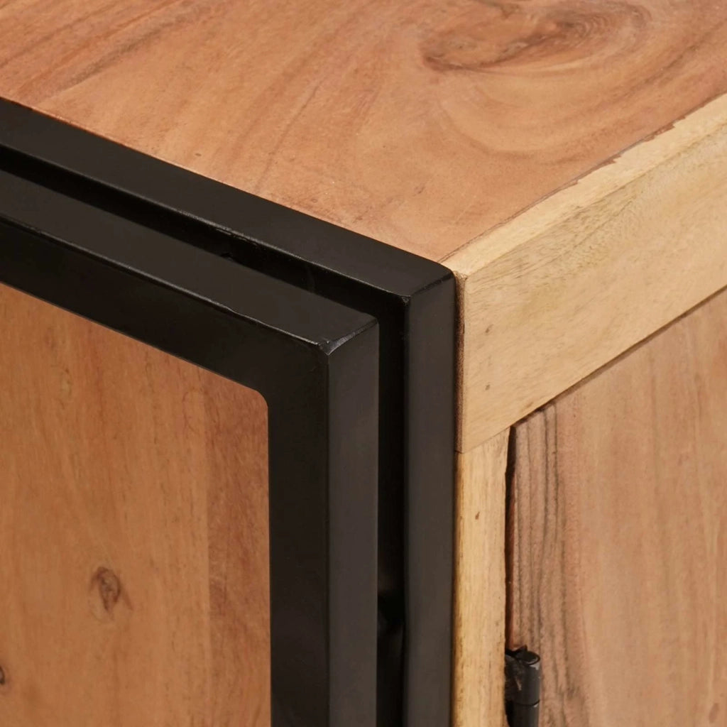 Armadio sottolavello con porta Marrone Legno di Acacia Massello 4102767