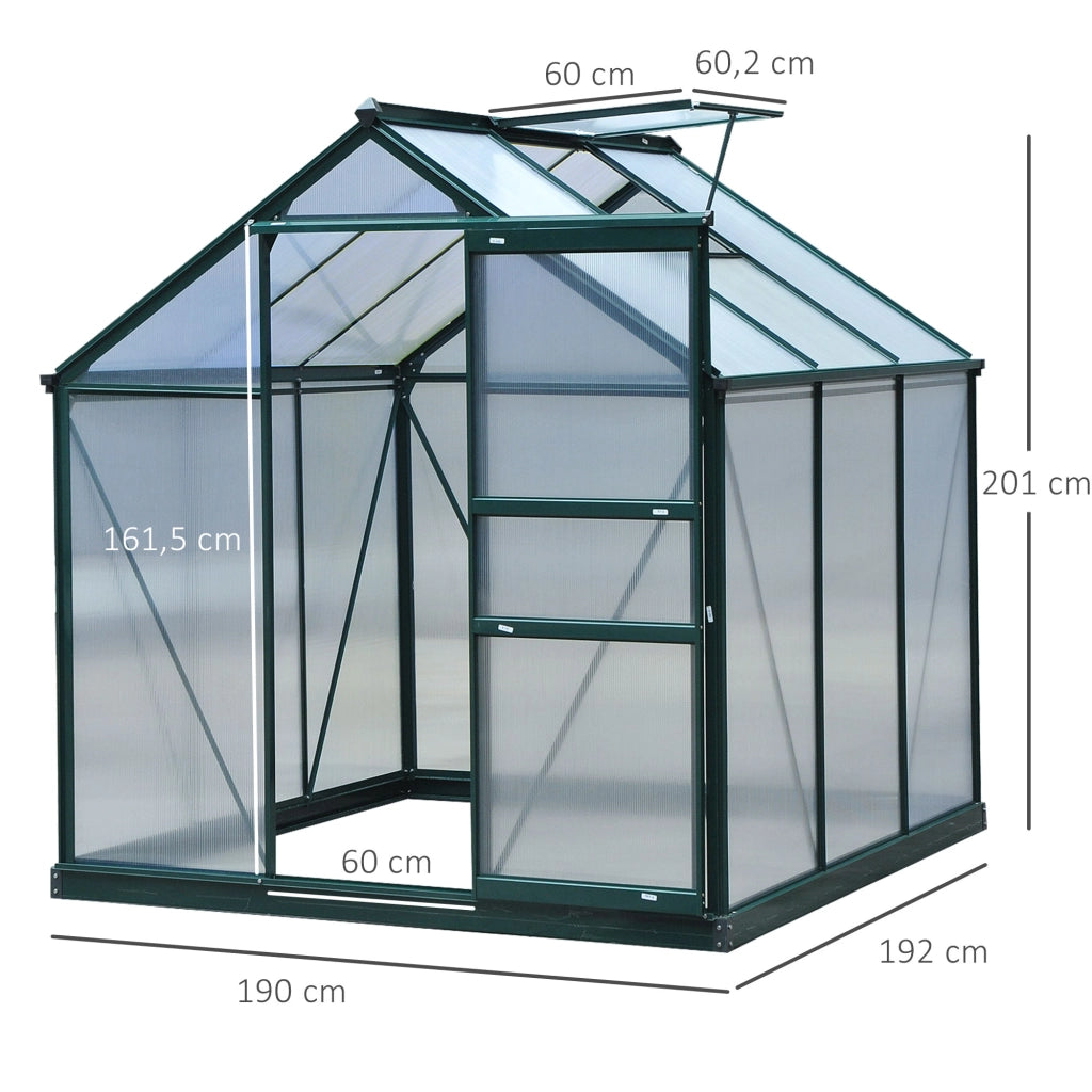 Serra da giardino in polycarbonate ¨C zephmum ¨C 190x192x201 cm verde scuro UV 30+