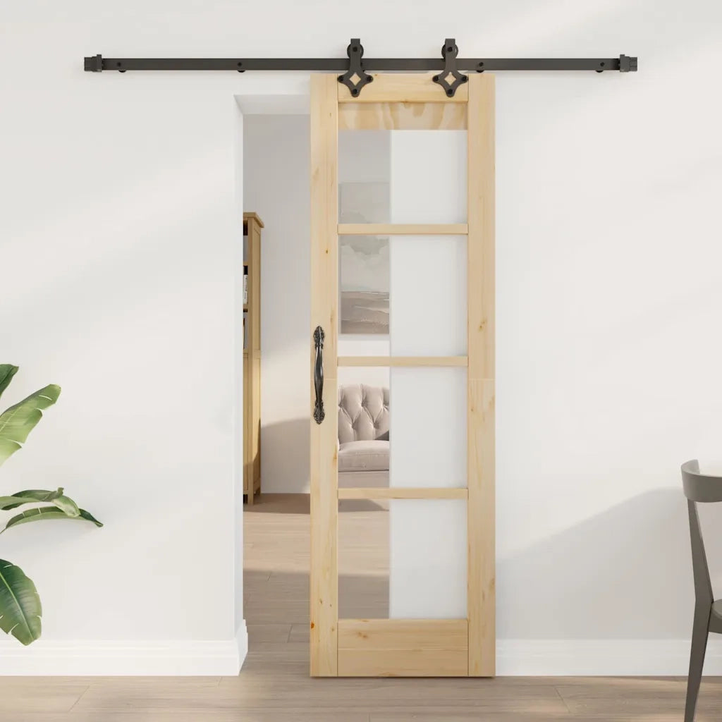 Porta scorrevole ORKDAL Naturale e Nero 61 x 198,5 cm 3332153