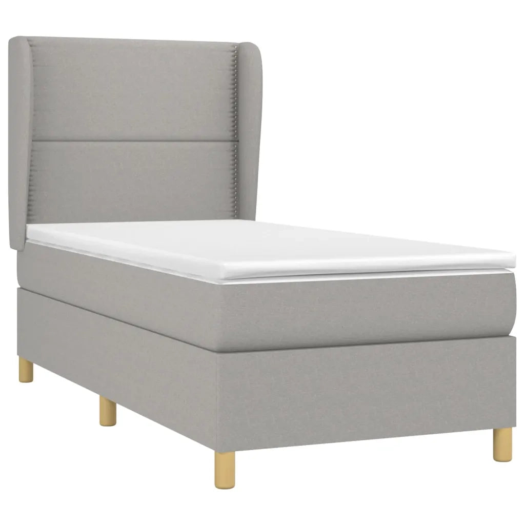 Giroletto a Molle con Materasso Grigio Chiaro 90x200 cm Tessuto 3128413