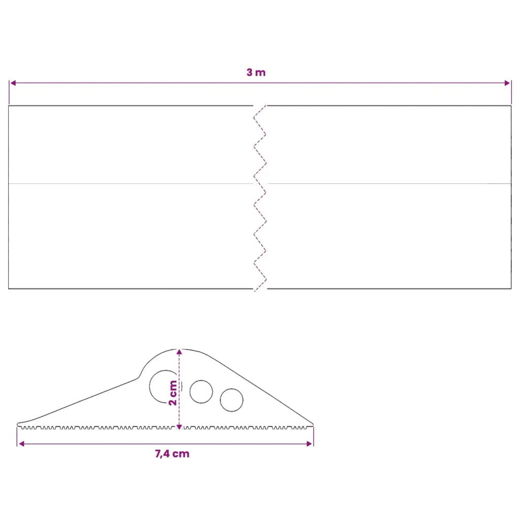 Guarnizione per pavimento del garage 74 x 20 mm 3 m Gomma EPDM 42038266