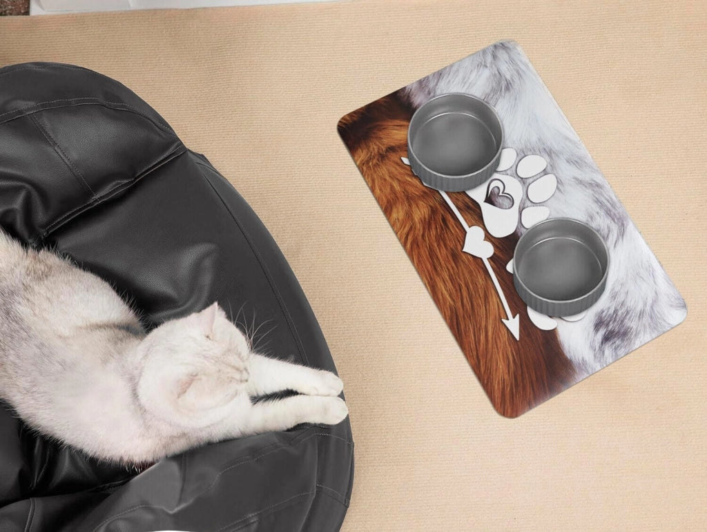 Tappeto Sottociotola Tovaglietta 30x46 cm Pvc Impermeabile Antisfilo Antiscivolo Cane Gatto Dis.D