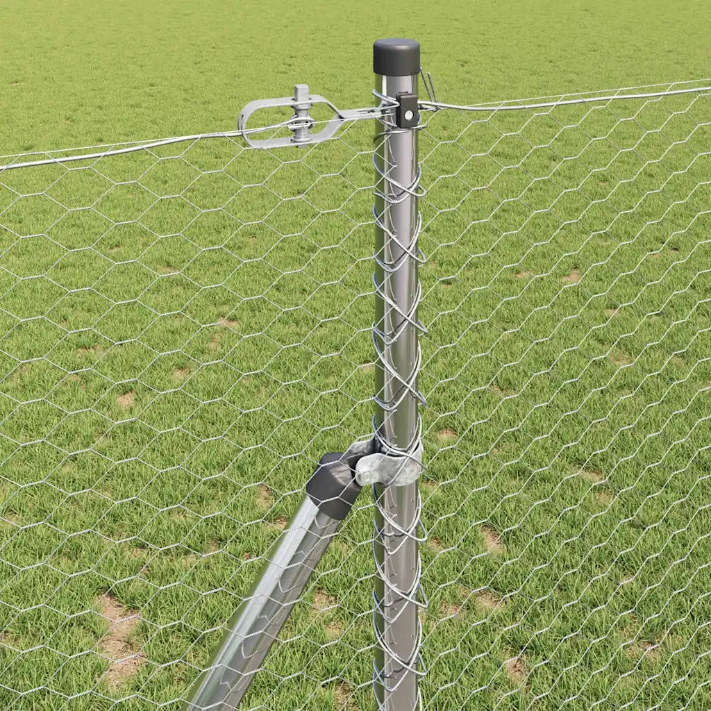 Palo della recinzione Argento 50 x 1,4 m (rete 25 mm) Acciaio