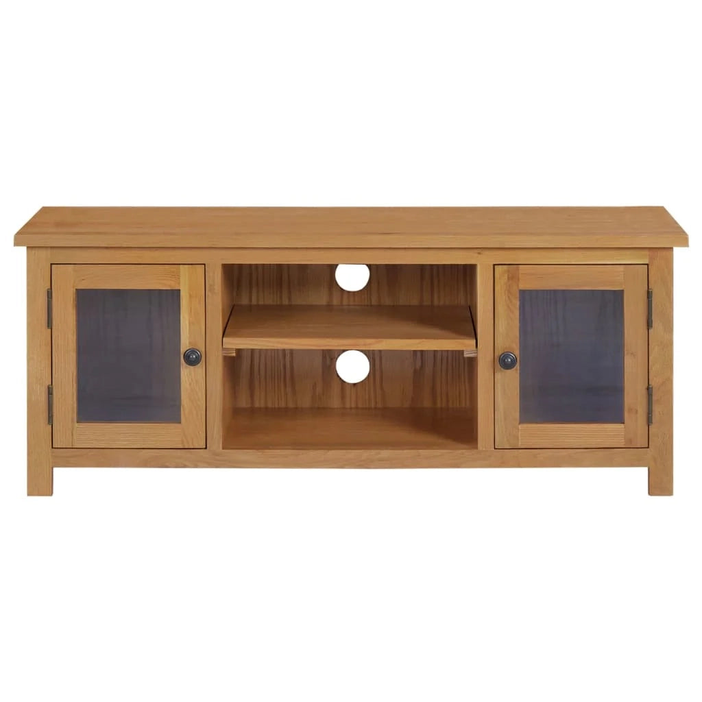 Mobile TV multimediale scaffale per televisione televisione buffet sala da pranzo soggiorno camera da letto 110 x 35 x 44 cm legno massello di rovere marrone 02_0025762