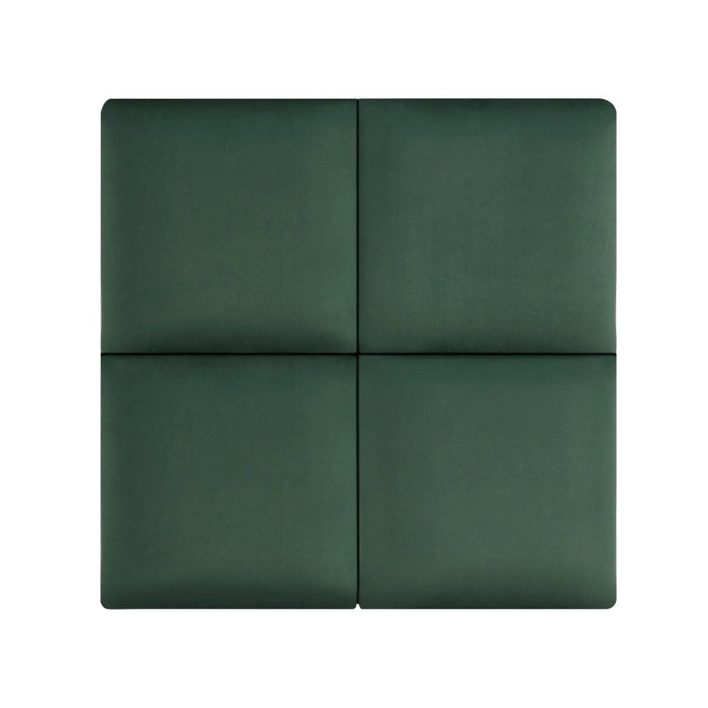 Set di 4 cuscini da parete in velluto 30 x 30 cm verde scuro 03_0010649