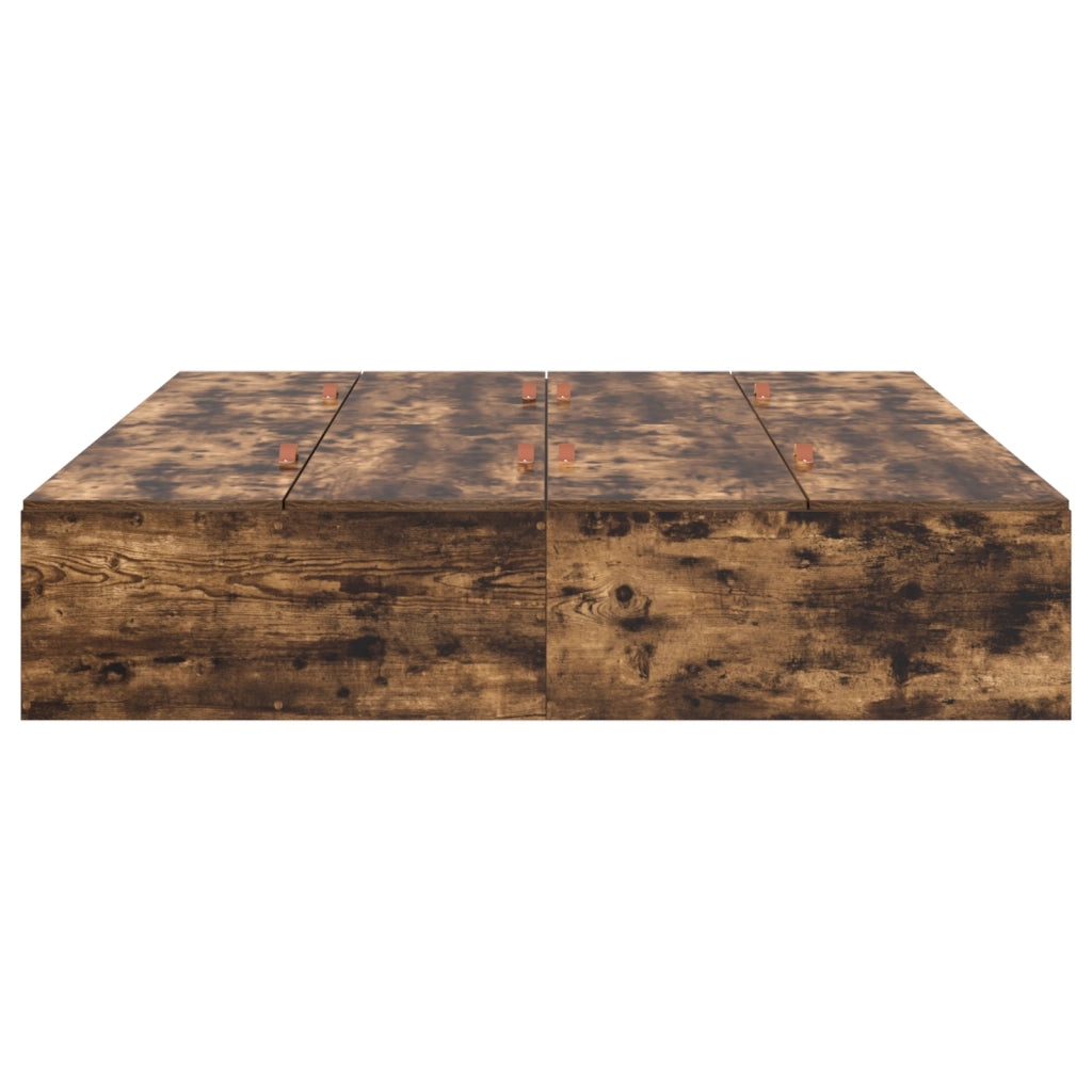 Struttura letto con contenitore in rovere affumicato 140x190 cm