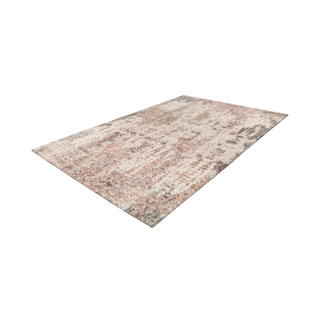 Tappeto Percy 200 in cotone ruggine e grigio