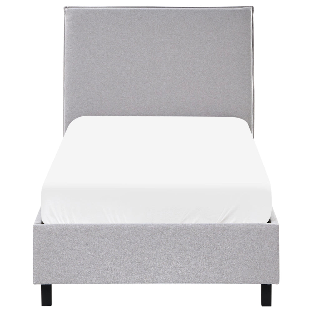 Letto Imbottito Tessuto di colore Grigio Rete a Doghe e Testata Alta 90 x 200 cm stile moderno scandinavo