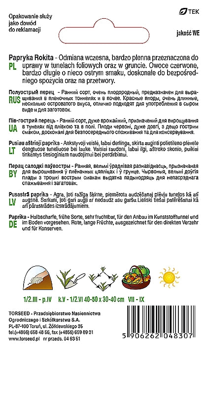 Peperoncino semi-piccante (per coltivazione in campo) Rokita 0,5 g