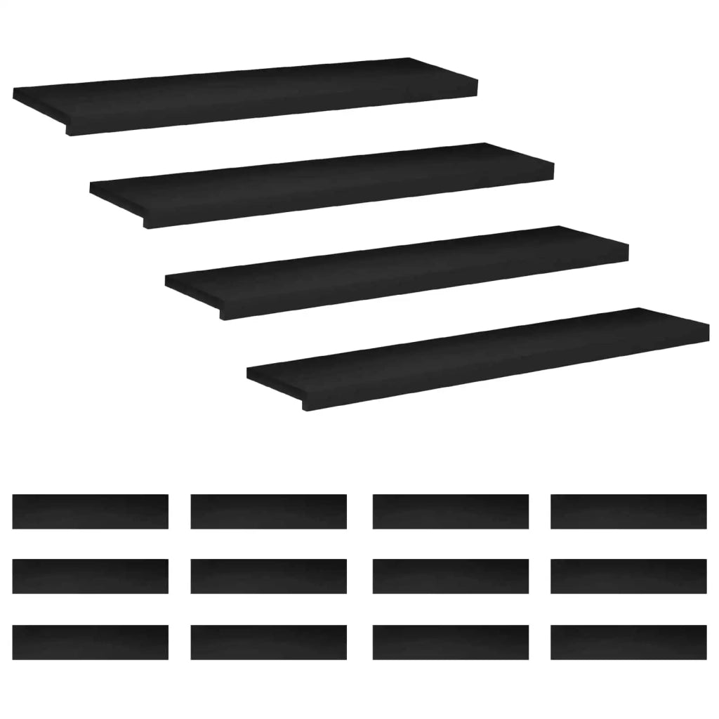 Tappeti per scale 16 pz 110 x 30 x 2 cm Nero 3446470