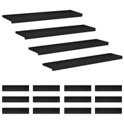 Tappeti per scale 16 pz 110 x 30 x 2 cm Nero 3446470