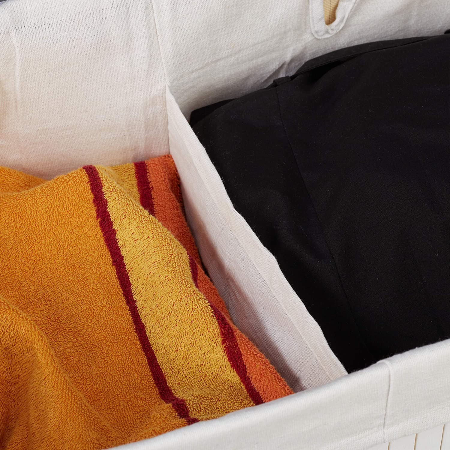 Cesto portabiancheria cesto 2 scomparti con sacco 95 litri bambù bianco 13_0001904_2