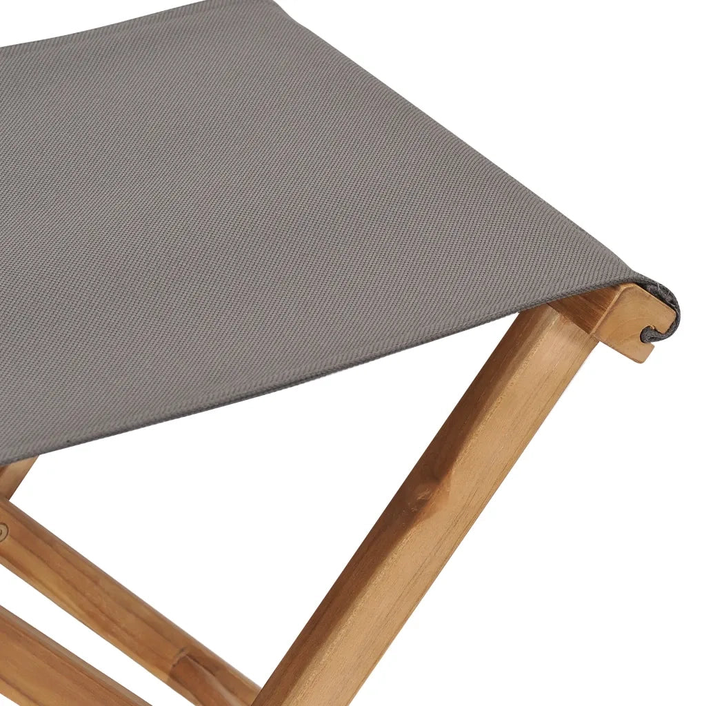Sedie Pieghevoli 2 pz in Legno di Teak e Tessuto Grigio Scuro cod mxl 14430