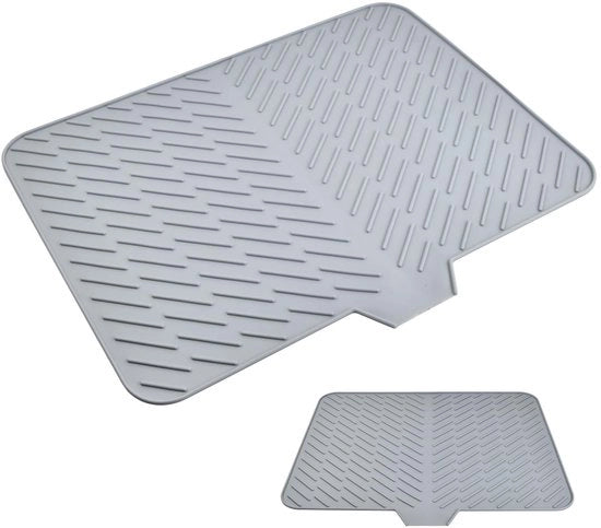 Panno di asciugatura in silicone antiscivolo pieghevole con imboccatura di scarico integrata - grande (58 x 43 CM) - ecologico