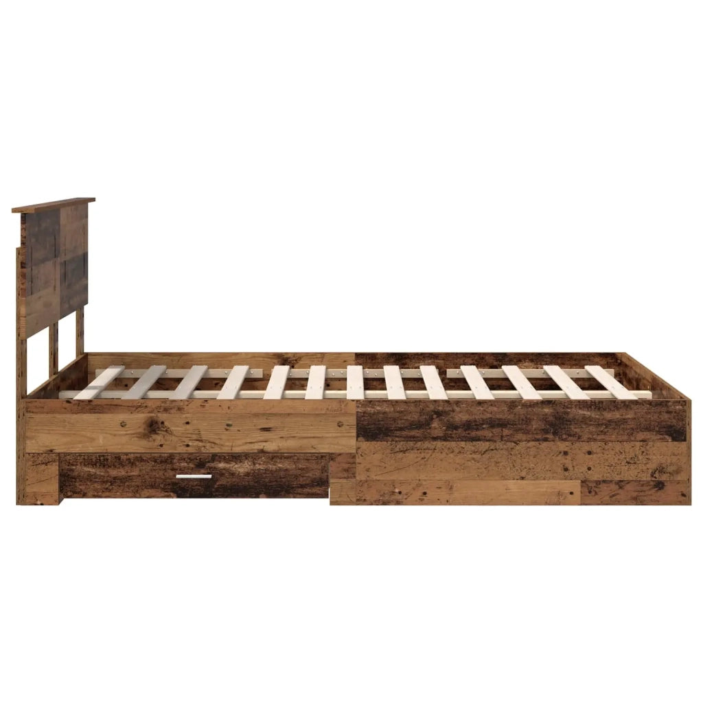 Letto matrimoniale | Letto per adulti | Struttura del letto con testiera Legno vecchio 120 x 190 cm
