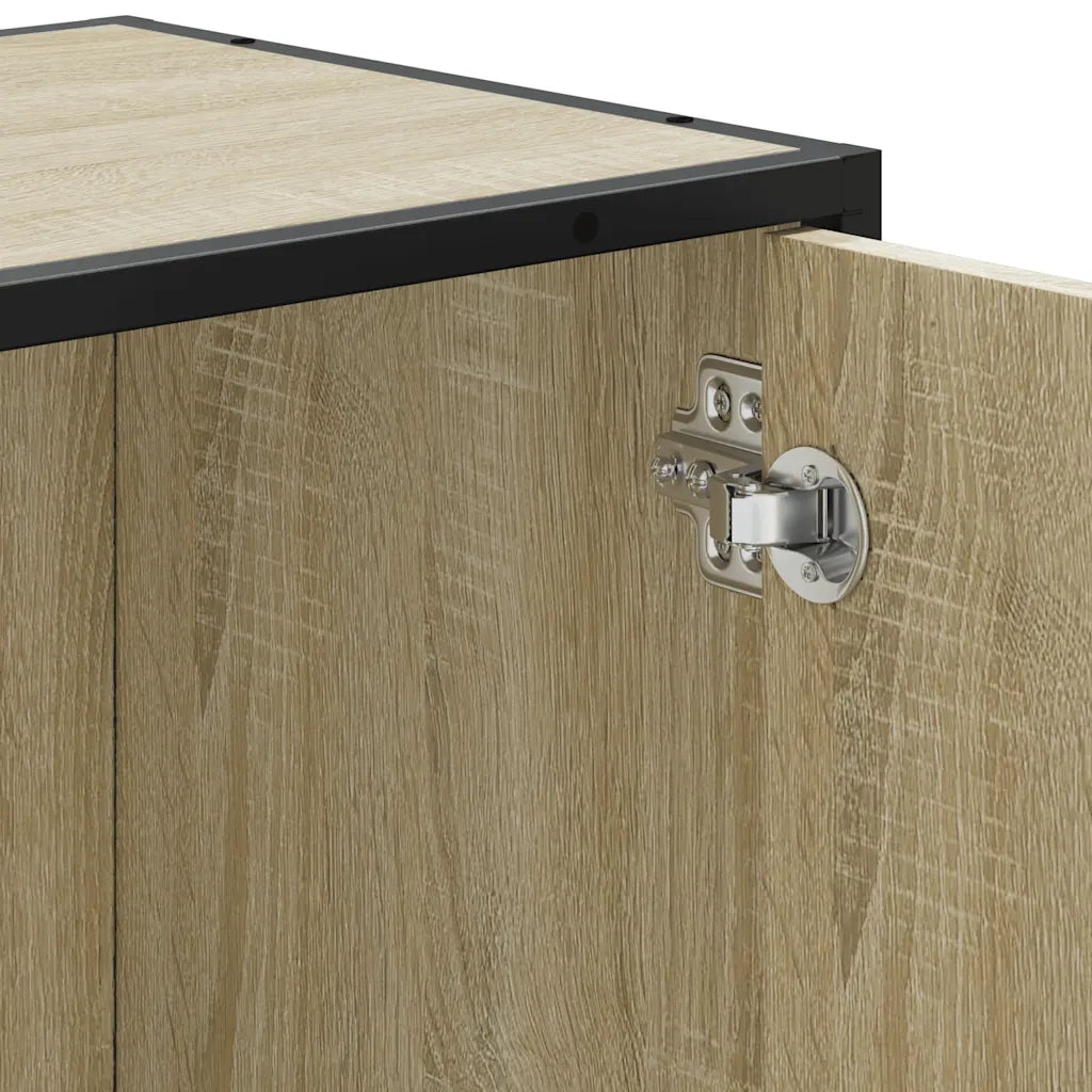 Mobiletto per Lavabo da Bagno Rovere Sonoma 65x33x60 cm Legno Massello 849285