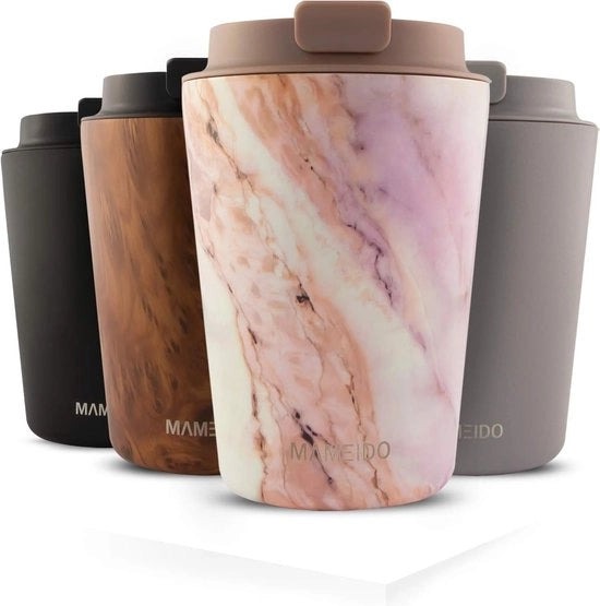 Porta caffè a doppia parete isolata 350ml - Perla marmo - Acciaio inossidabile - Imbottito - Caffè al volo