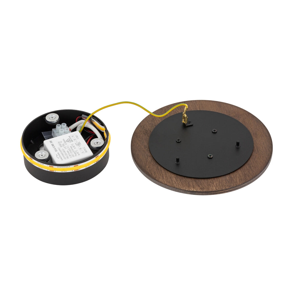 Applique tonda Ø15 legno scuro RING TIMBER LED 7W Nowodvorski