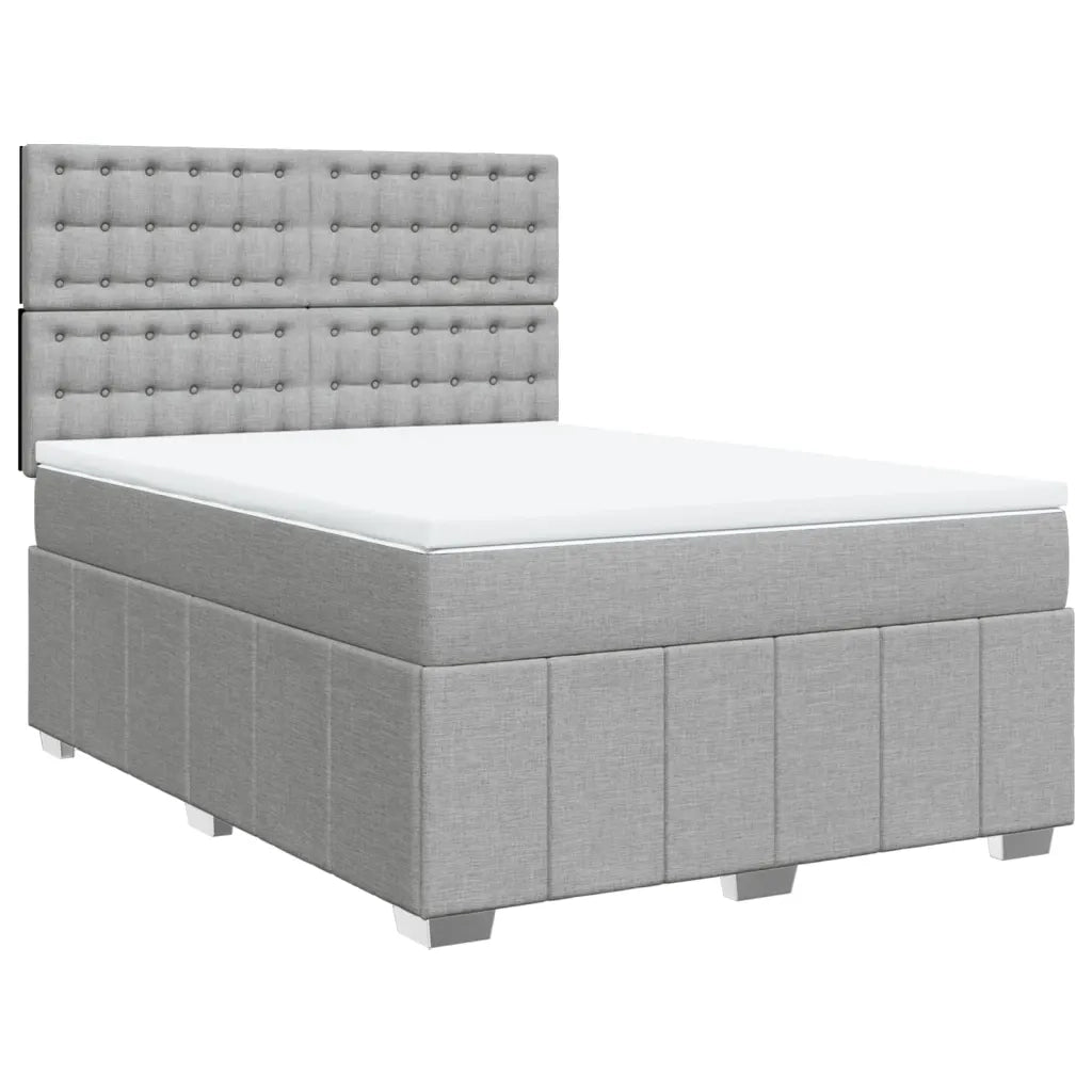 vidaXL Giroletto a Molle con Materasso Grigio Chiaro 140x200cm Tessuto