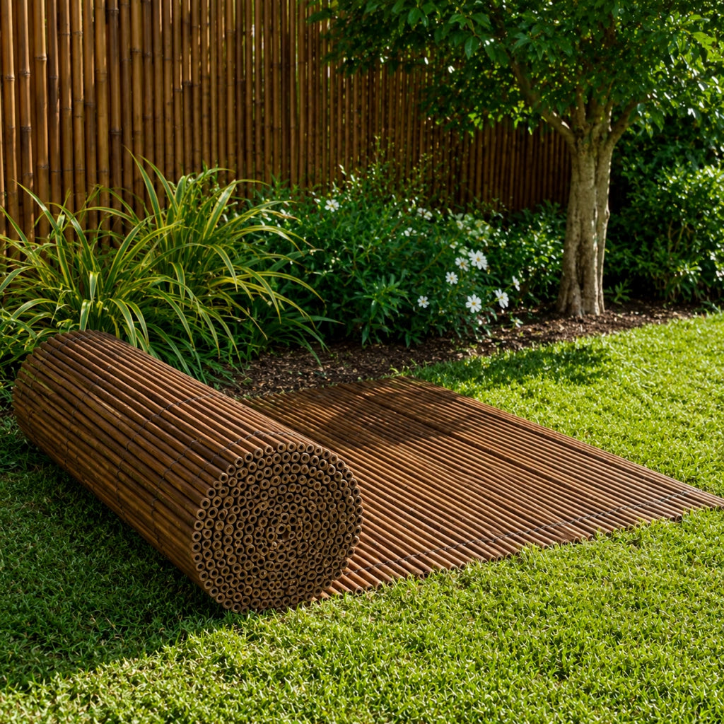 Recinzione Frangivista  Ø 20-30 mm Arella in Bamboo da Giardino e Balcone Piscina Schermo Privacy Esterno Resistente alle Intemperie 140 x 250 cm Marrone Scuro