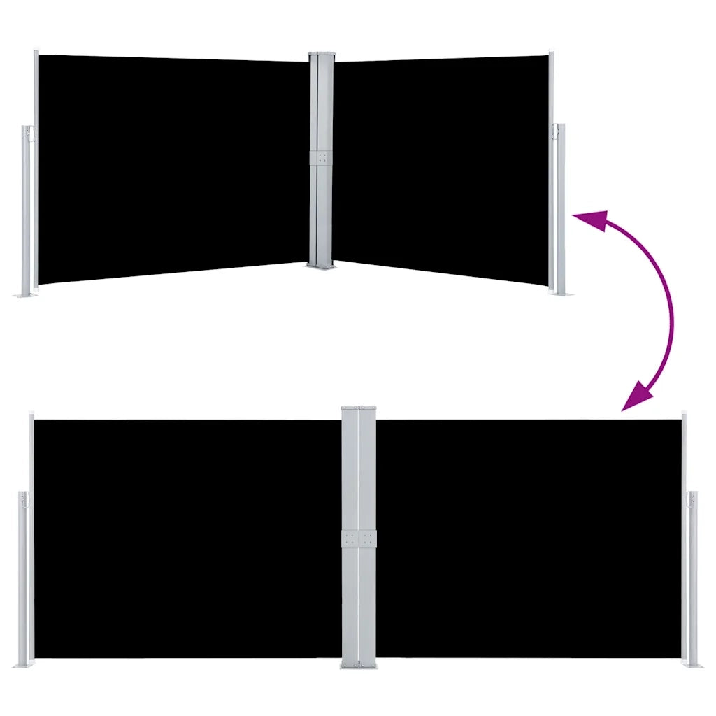 Tenda da Sole Laterale Retrattile Nera 140x1000 cm  cod mxl 24726