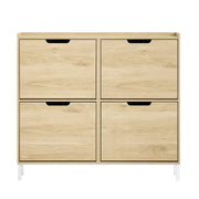 Scarpiera Slim da Ingresso con 4 ante e 4 scomparti Salvaspazio Naturale 100x19x90cm FSR100-N