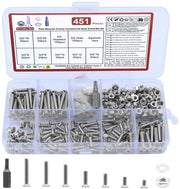Set di viti M3 a scelta del cliente, set di viti Torx con testa sottoposta a foratura, assortimento di viti sottoposte a foratura, viti Torx con set di viti, viti con avvitamento e set di anelli (M3, argento)
