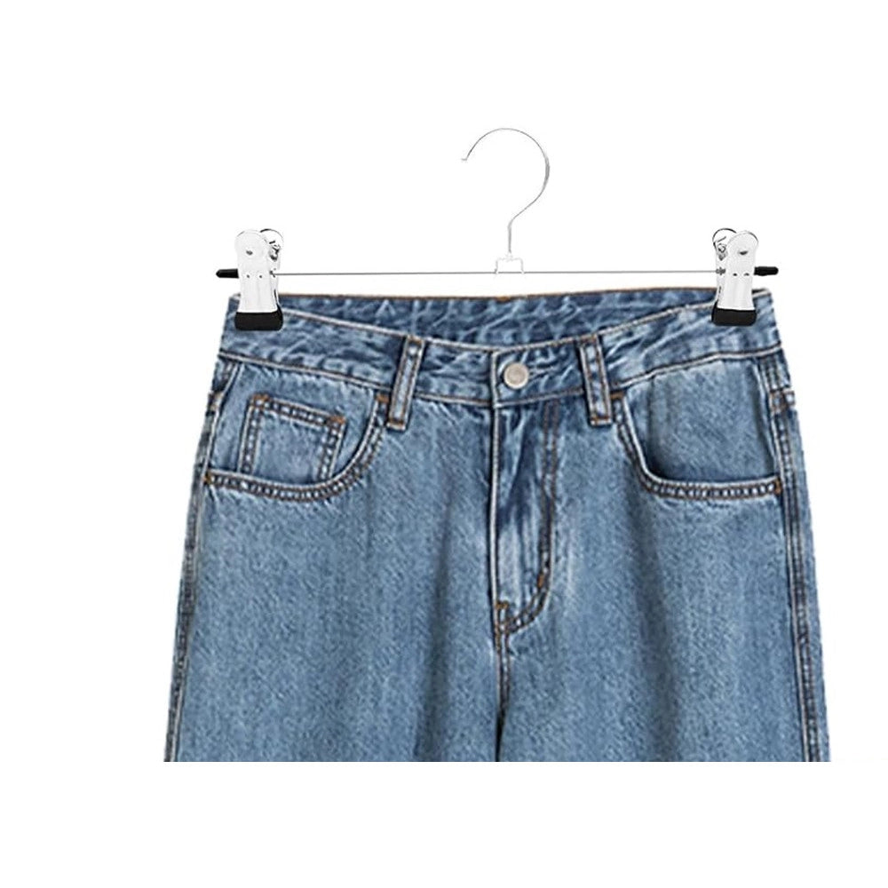 Trade Shop - Set 3pz Grucce Per Pantaloni Gonne In Acciaio 30cm Appendiabiti Vestiti Con Clip 79334 -