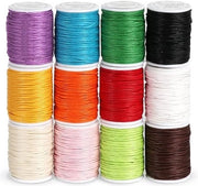 12 rotoli di corda di cotone cera 10 m Ø 1 mm per la creazione di accessori di artigianato fai da te