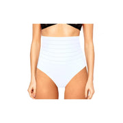 Trade Shop - Slip A Vita Alta Con Panciera Guaina Contenitiva Addominale In Cotone 6077 - Bianco   L