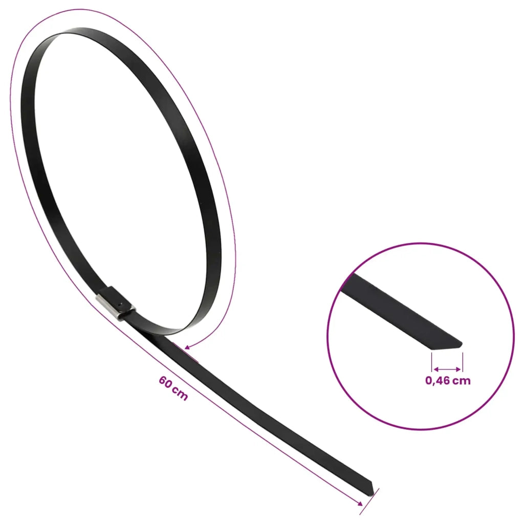 Fascetta per Cavi 25 pz 4,6 x 600 mm Nero 42029333