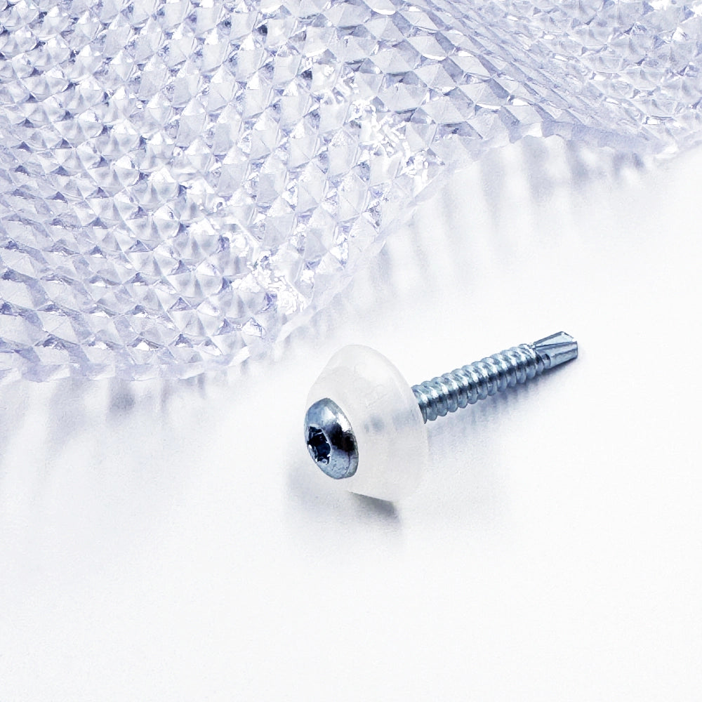 Viti zincate M5 x 40 mm per metallo con rondella di tenuta trasparente MK PC DIAMONDS 50 pezzi