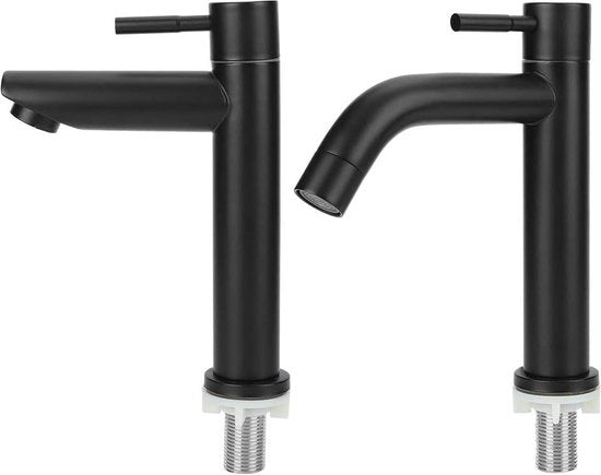 Ennesima Fonte per Acqua Calda e Fredda in Acciaio Inossidabile per Vasca da Bagno, Singola Maniglia Fredda, Bagno WC Nero, per Bagno, Cucina e Sanitari