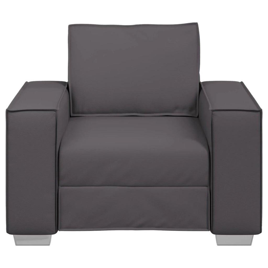 Poltrona | Sedia Relax Sofa Grigio 100 cm Pelle Sintetica