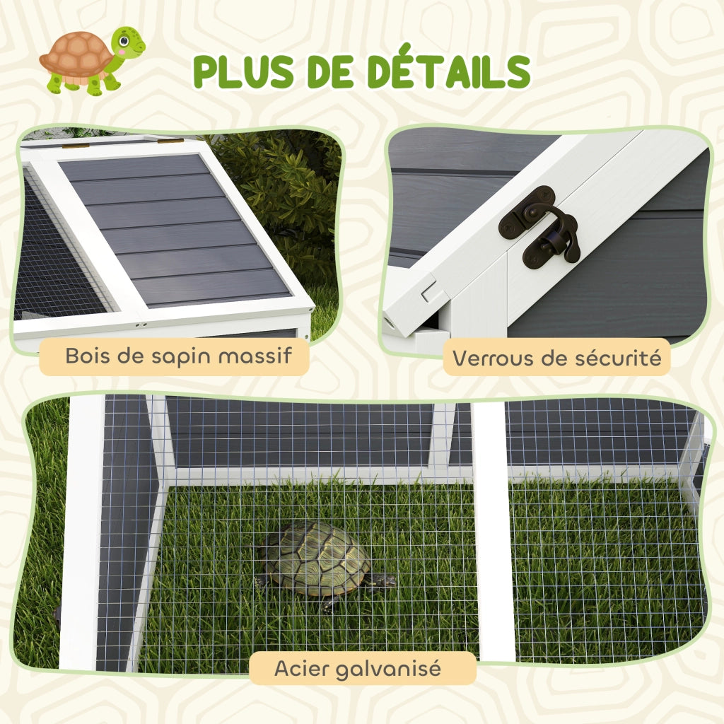 Recinto per Animali Domestici ¨C zephmum ¨C Legno, Grigio, 2 Scomparti