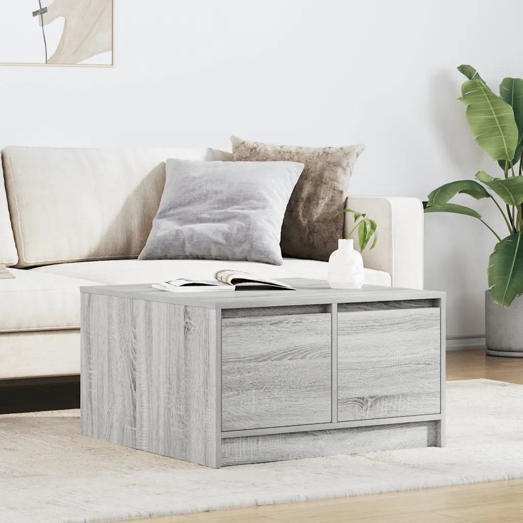 Tavolino da salotto | Tavolino da caff¨¨ | Tavolino da Soggiorno con Cassetti Grigio Sonoma 70,5x70x40 cm