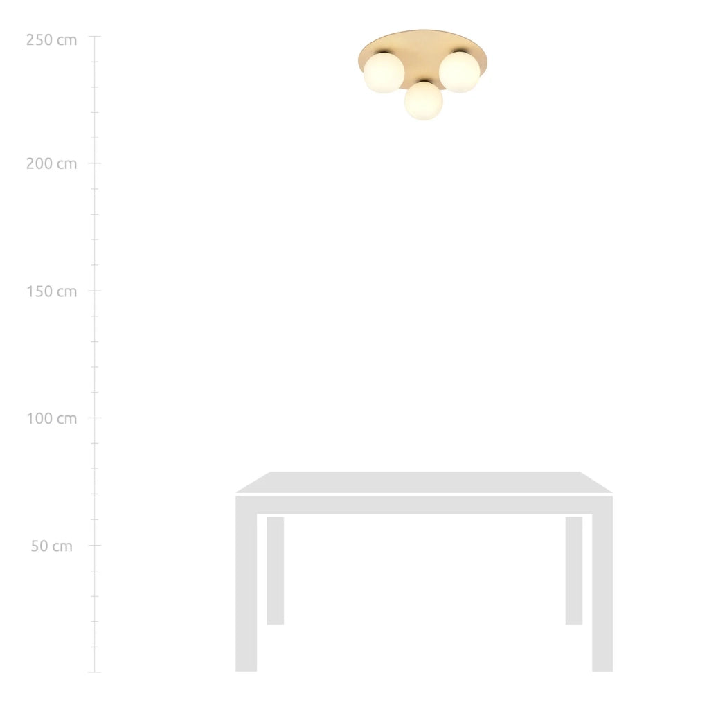 Plafoniera Minimal Pegaso Acciaio Marrone 3 Luci E14 Ip20
