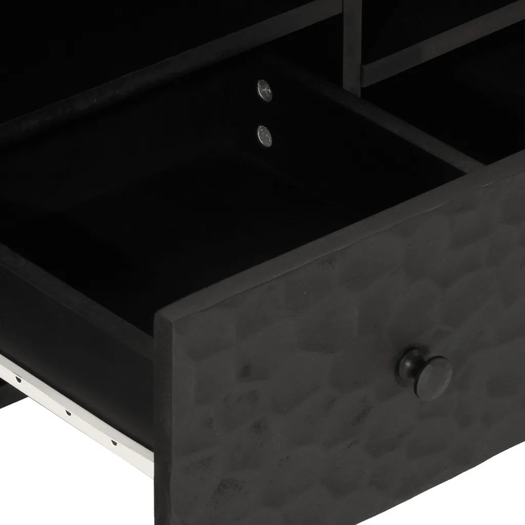 Mobile Porta TV Nero 100x33x46 cm in Legno Massello di Mango 356837