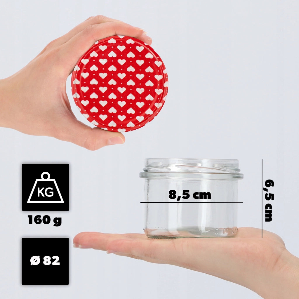 KADAX 50 barattoli di vetro da 235 ml per conserve, coperchi di patè di marmellata Fi82