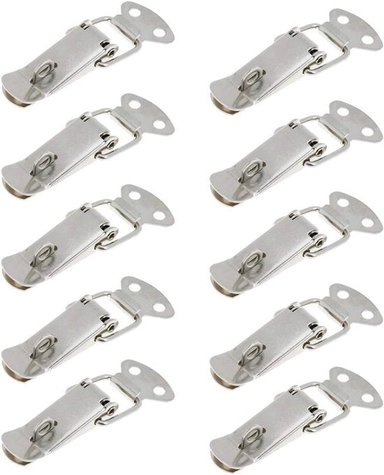Cassettetti di chiusura a molla in acciaio inossidabile - 10pz | Chiusura cassetti, valigetta e armadio | Acciaio inossidabile, duraturo e sicuro | Set da 10pz