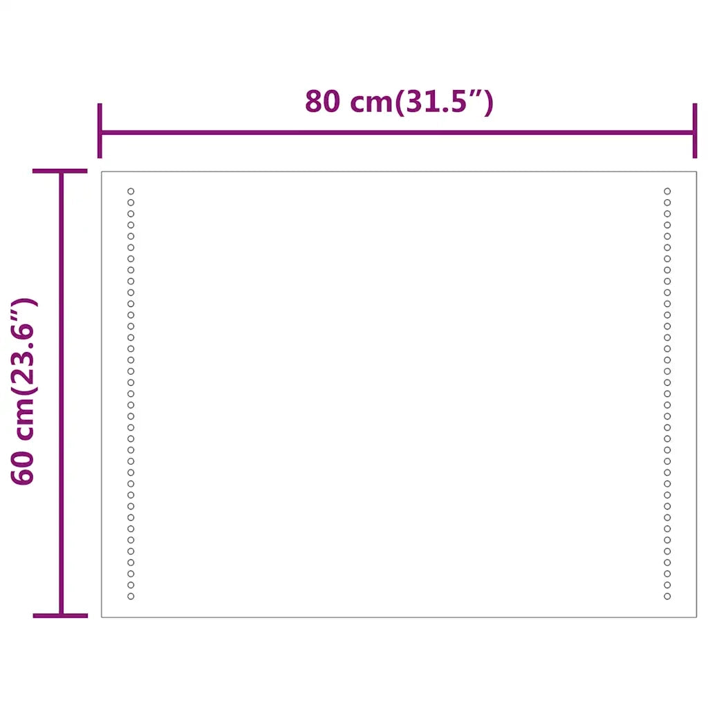 Specchio da Bagno con Luci LED 80x60 cm cod mxl 67580