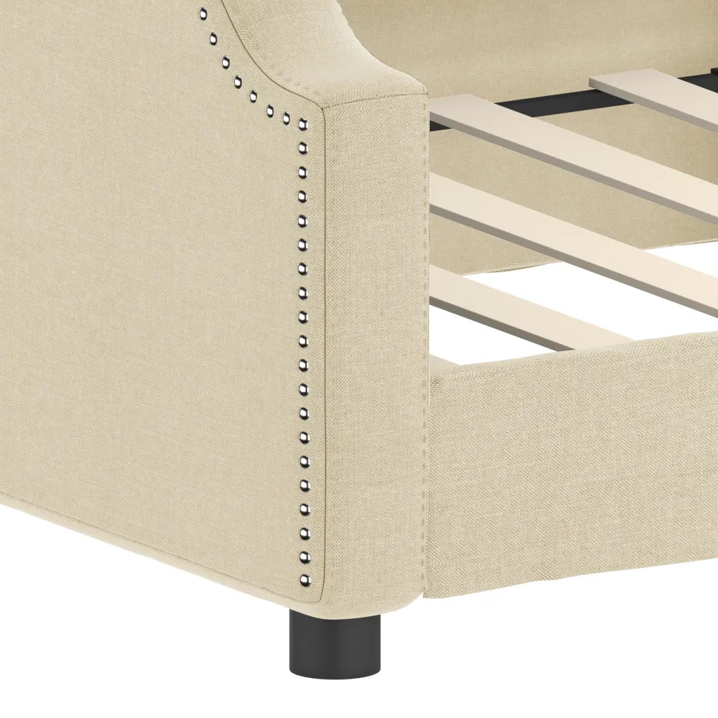 Letto da Giorno Crema 90x200 cm in Tessuto