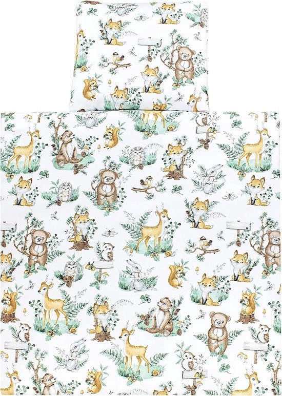 Set di Culla e Coperte con Disegno di Animali per Ambiente di Riposo Accogliente