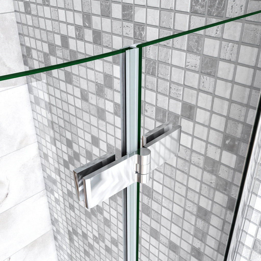 90x90x195 cm Box Doccia Semicircolare Porte Battenti e Pieghevoli Vetro Temperato 6mm Anticalcare Trasparente Cromo Piatto Doccia incluso