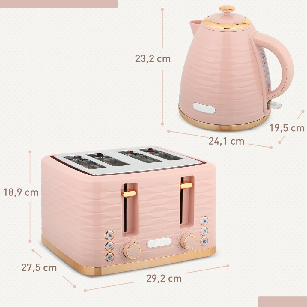 Tostapane Bollitore 2 in 1 ¨C Zephmum ¨C Rosa, 7 Livelli Tostatura, Funzioni Scongelamento e Riscaldamento