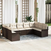 Set Divano da Giardino 9 pcs Marrone polyrattan 3354187