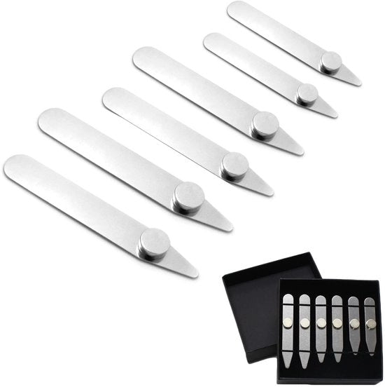 Supporto per Colletto - Asta per Colletto - Metallo - Sostegno per Colletto - Set di 3 Misure - per Camicie - Accessori per Camicie